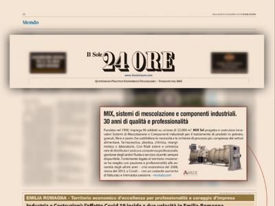 Inserzione su il Sole 24 ORE settembre 2020